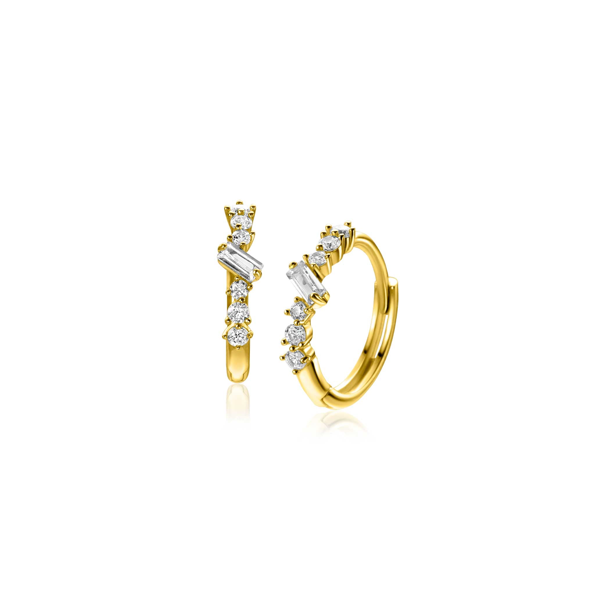 ZINZI 14K Gouden Oorbellen met Witte Zirkonia ZGO528