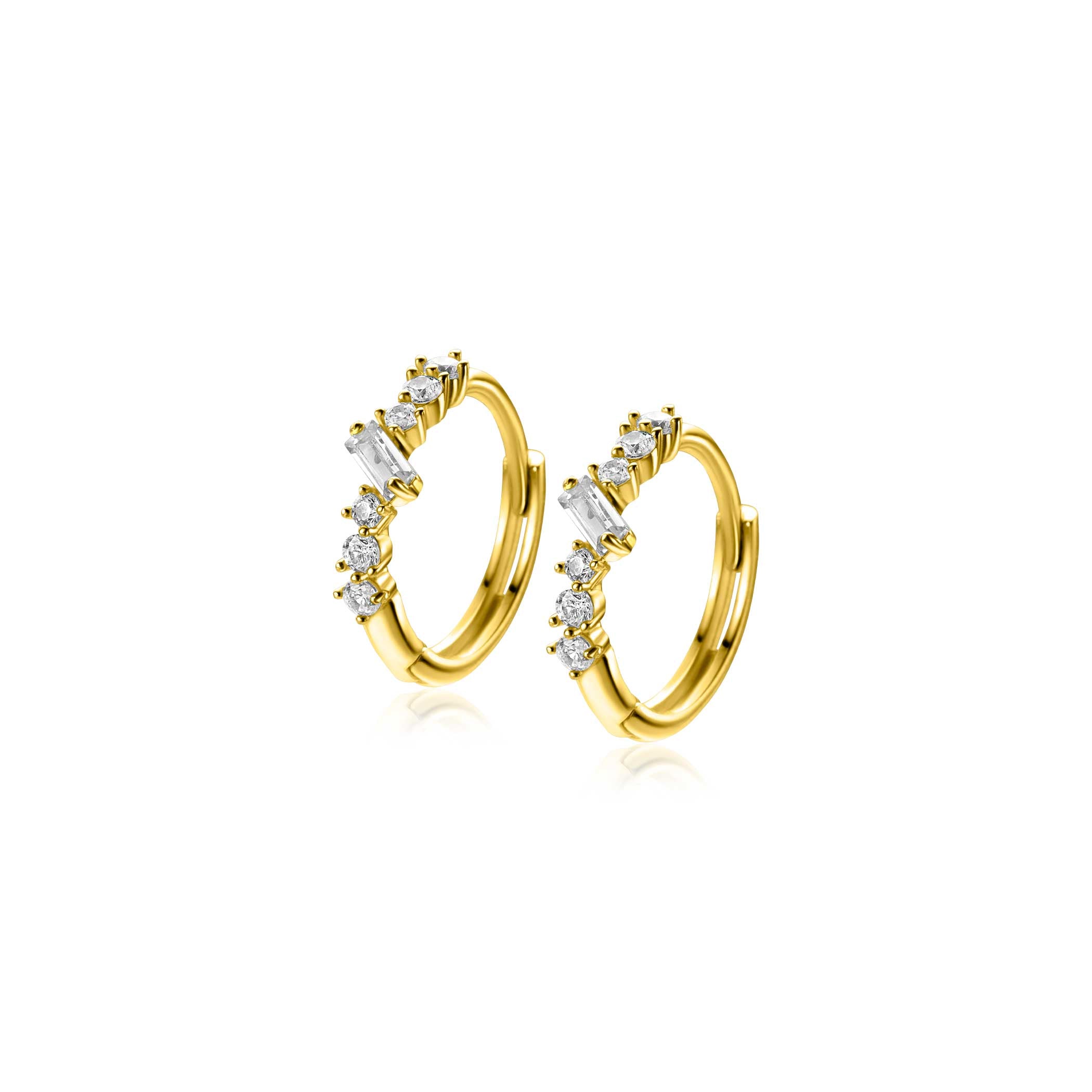 ZINZI 14K Gouden Oorbellen met Witte Zirkonia ZGO528