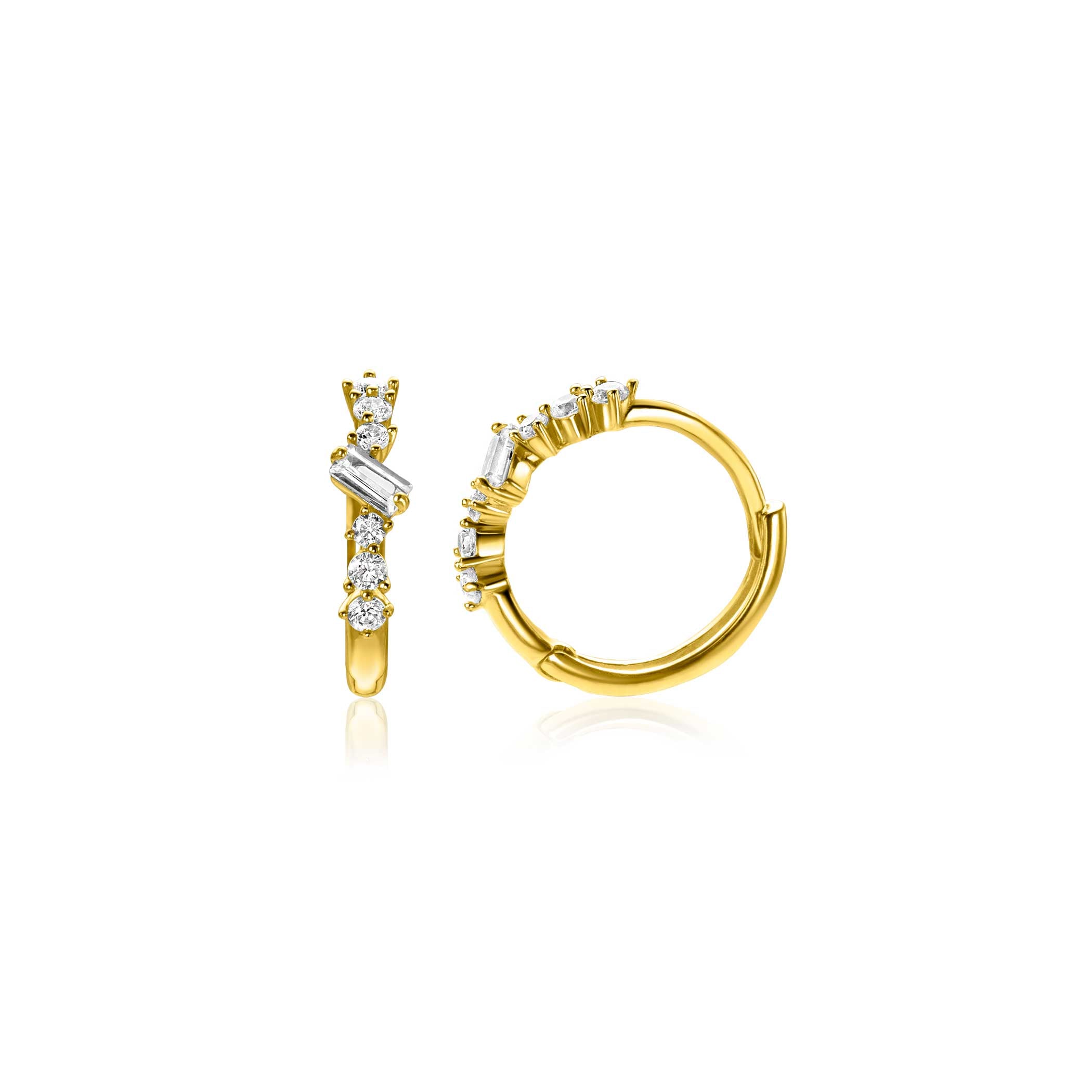 ZINZI 14K Gouden Oorbellen met Witte Zirkonia ZGO528