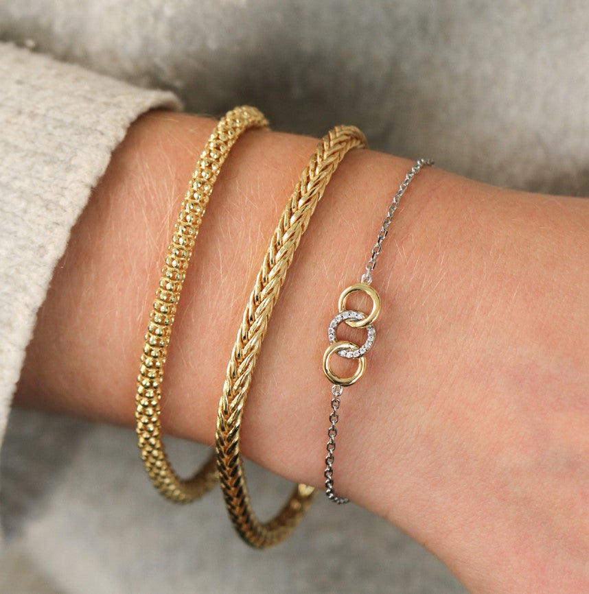 ZINZI Verguld Zilveren Armband 19cm geel - ZIA1057G