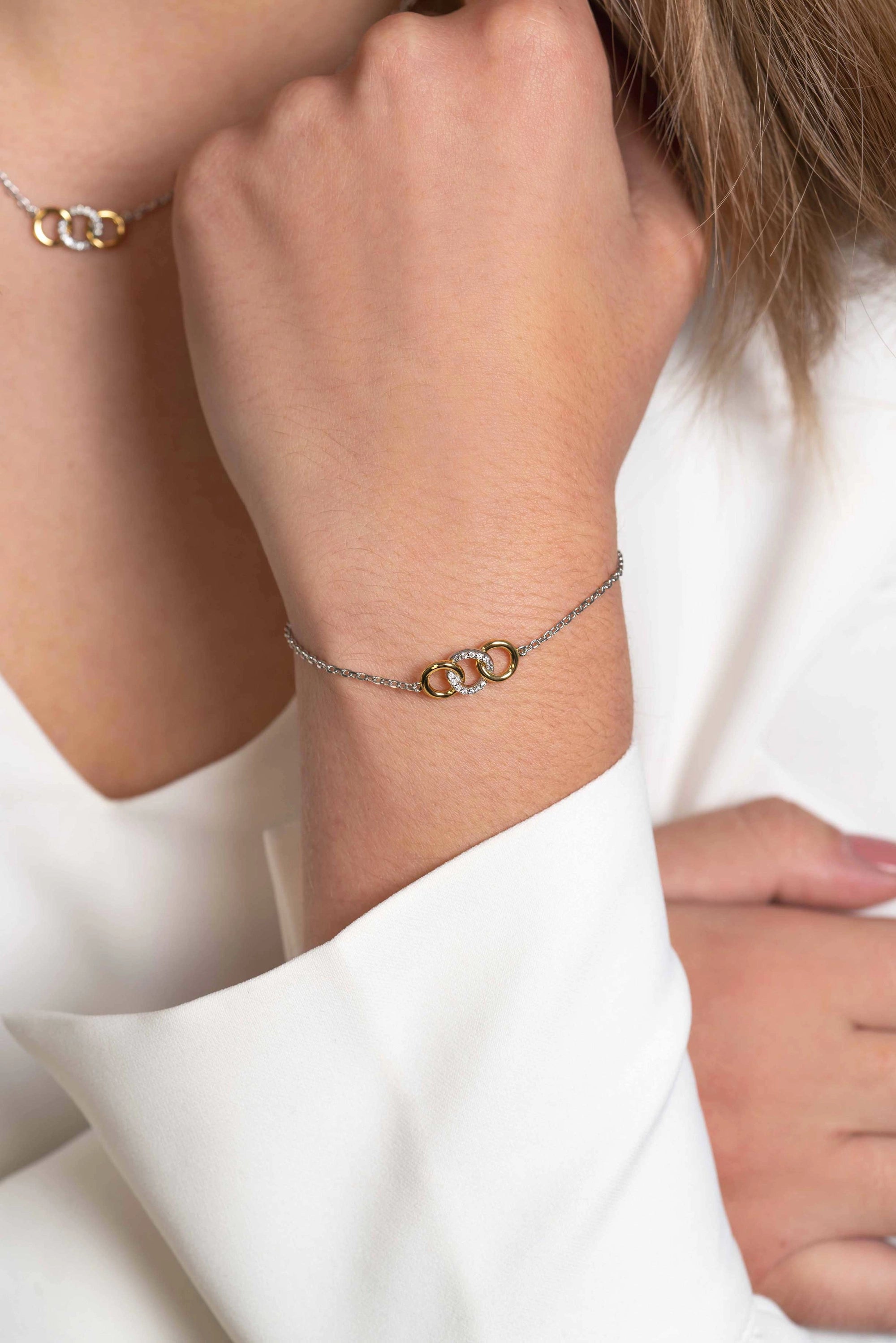 ZINZI Verguld Zilveren Armband met Witte Zirkonia ZIA2045Y
