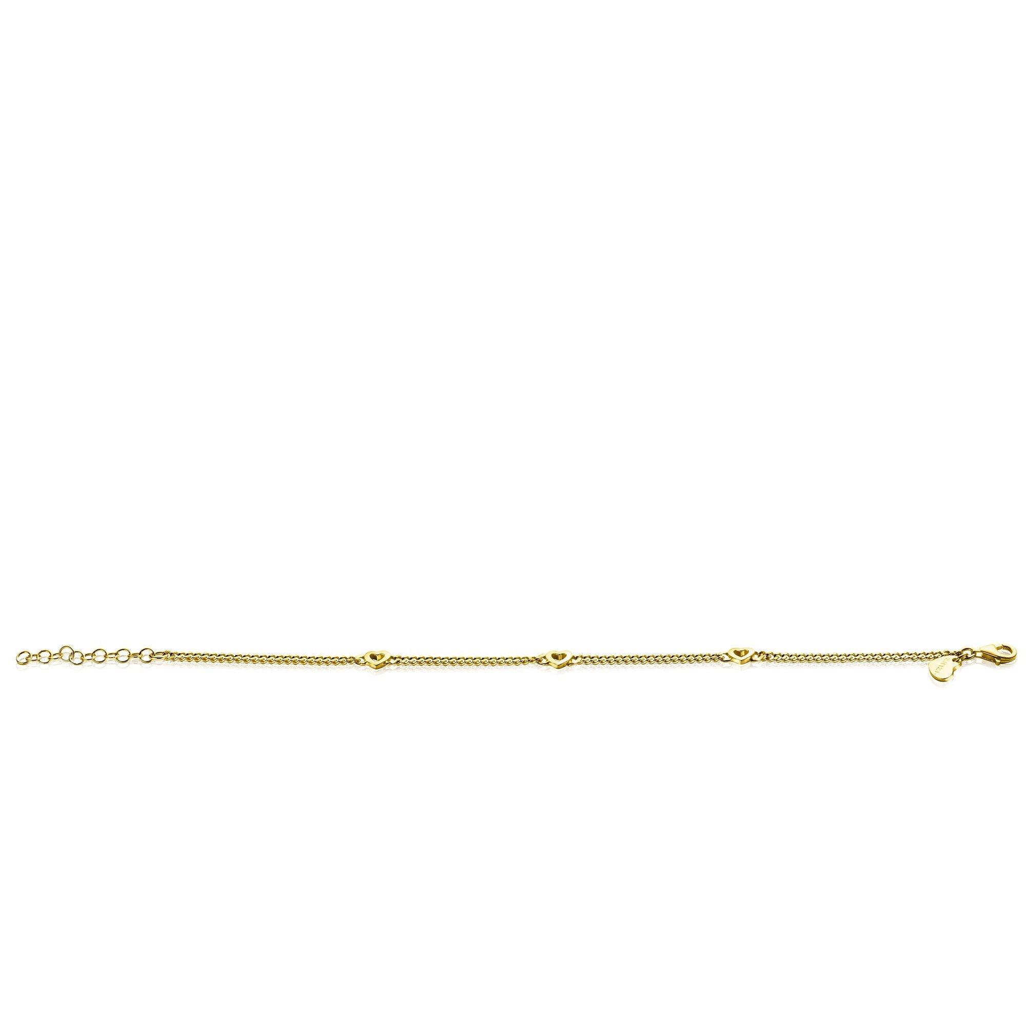 Zinzi Goud Verguld Zilveren Gourmet Armband met Hartjes | 17-20cm ZIA2409G, exclusief en kwalitatief hoogwaardig. Ontdek nu!