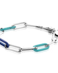 Zinzi Zilveren Armband met Paperclip-Schakels | Turquoise en Lapis 19cm ZIA2456, exclusief en kwalitatief hoogwaardig. Ontdek nu!