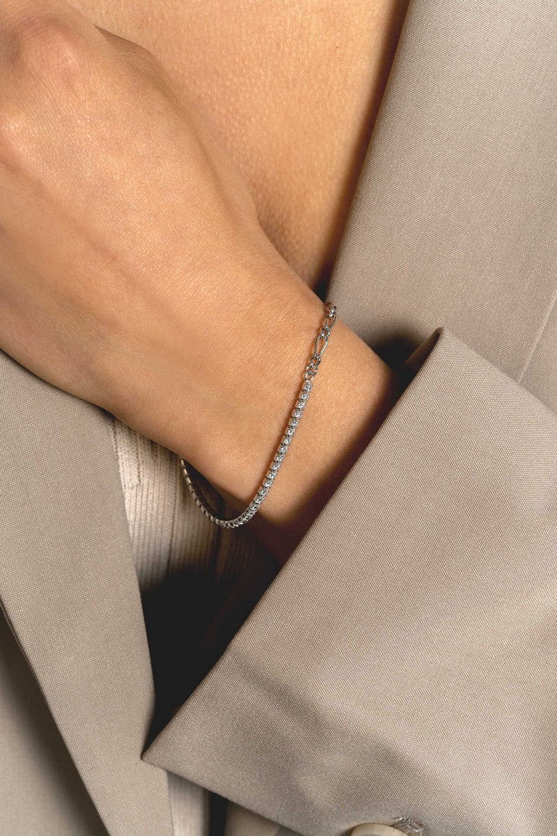 ZINZI Zilveren Armband met Witte Zirkonia - ZIA2460