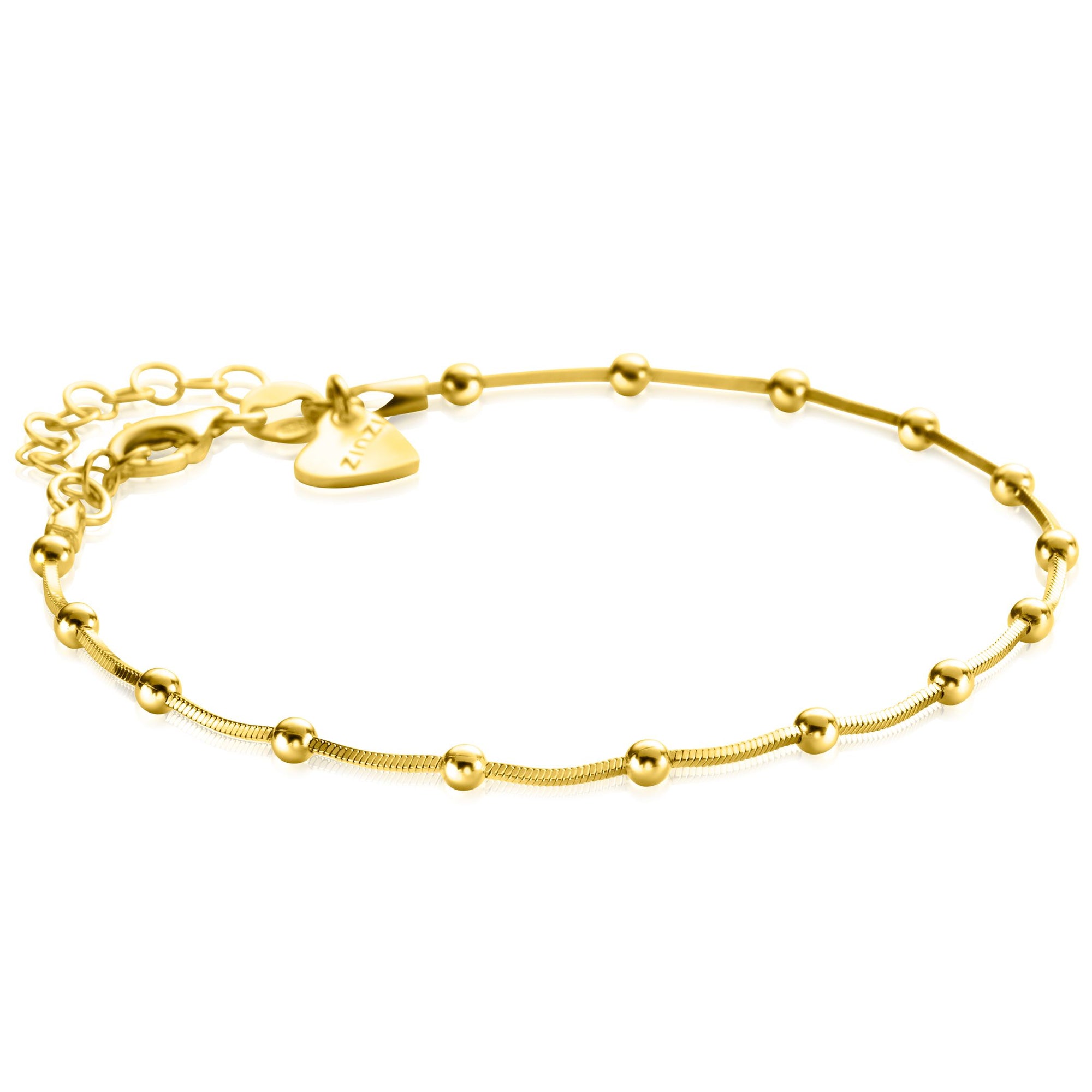 ZINZI gold plated zilveren slangen-armband met vierkant geslepen schakels 17-20cm ZIA2471G - PansiteNederland.nl