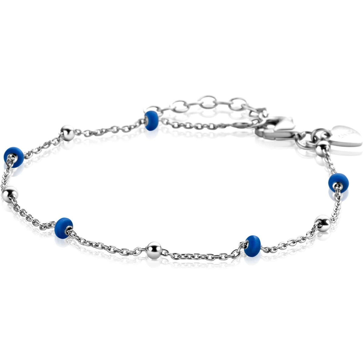 ZINZI Zilveren Armband met Blauwe Kleursteen - ZIA2511
