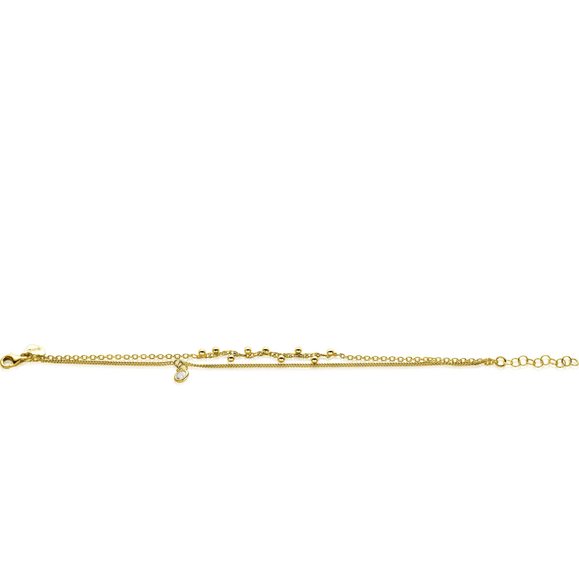 Zinzi Gold Plated Multi-Look Armband met Ronde Zetting en Bolletjes ZIA2520Y, exclusief en kwalitatief hoogwaardig. Ontdek nu!
