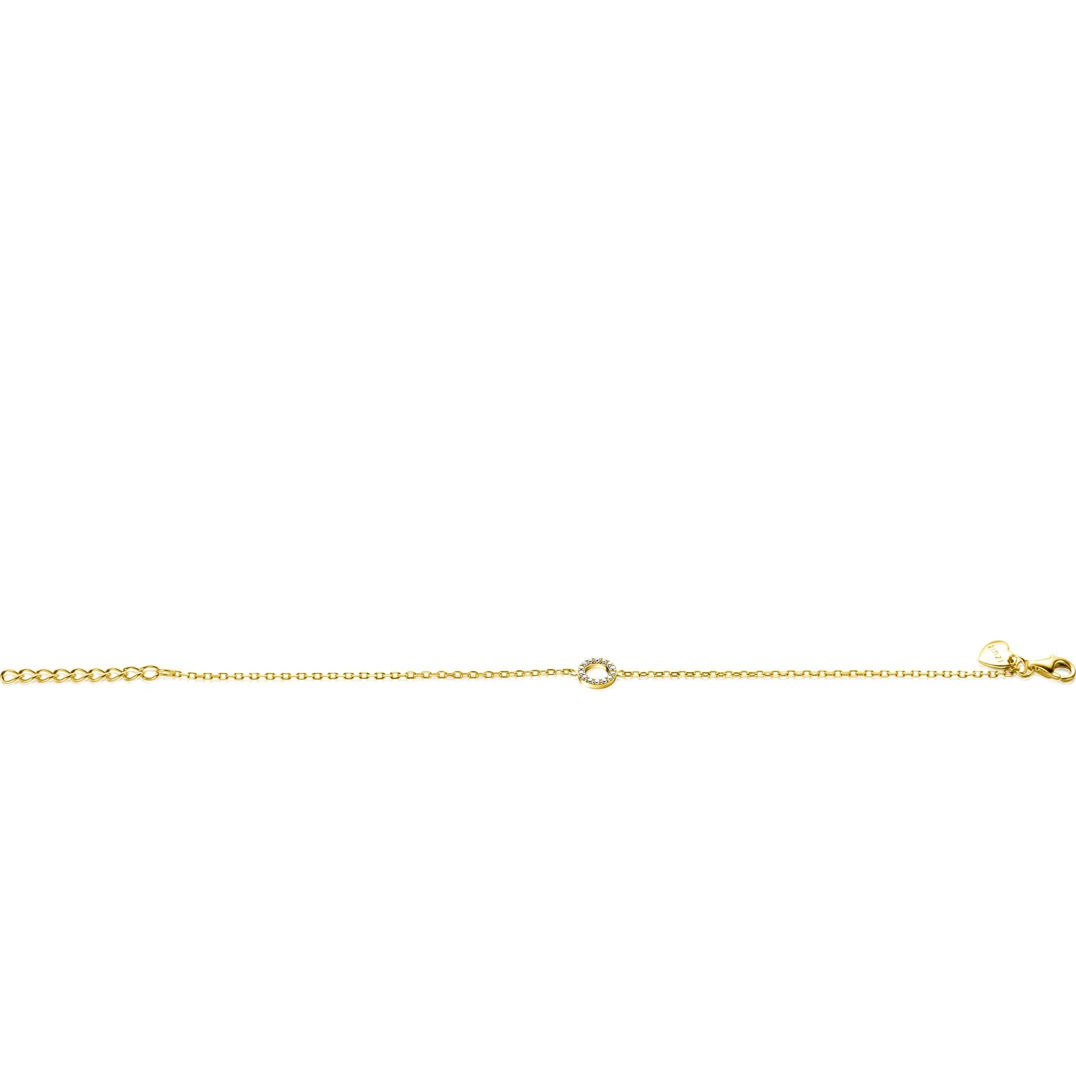 ZINZI Verguld Zilveren Armband met Witte Zirkonia - ZIA2550Y