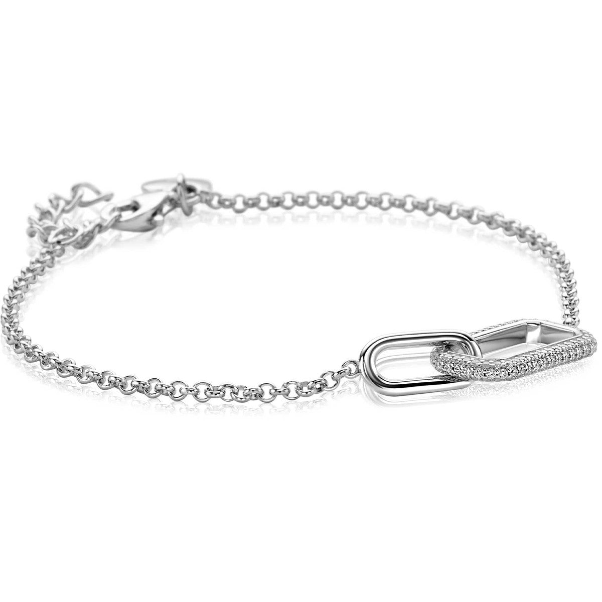 ZINZI Zilveren Armband met Witte Zirkonia - ZIA2551