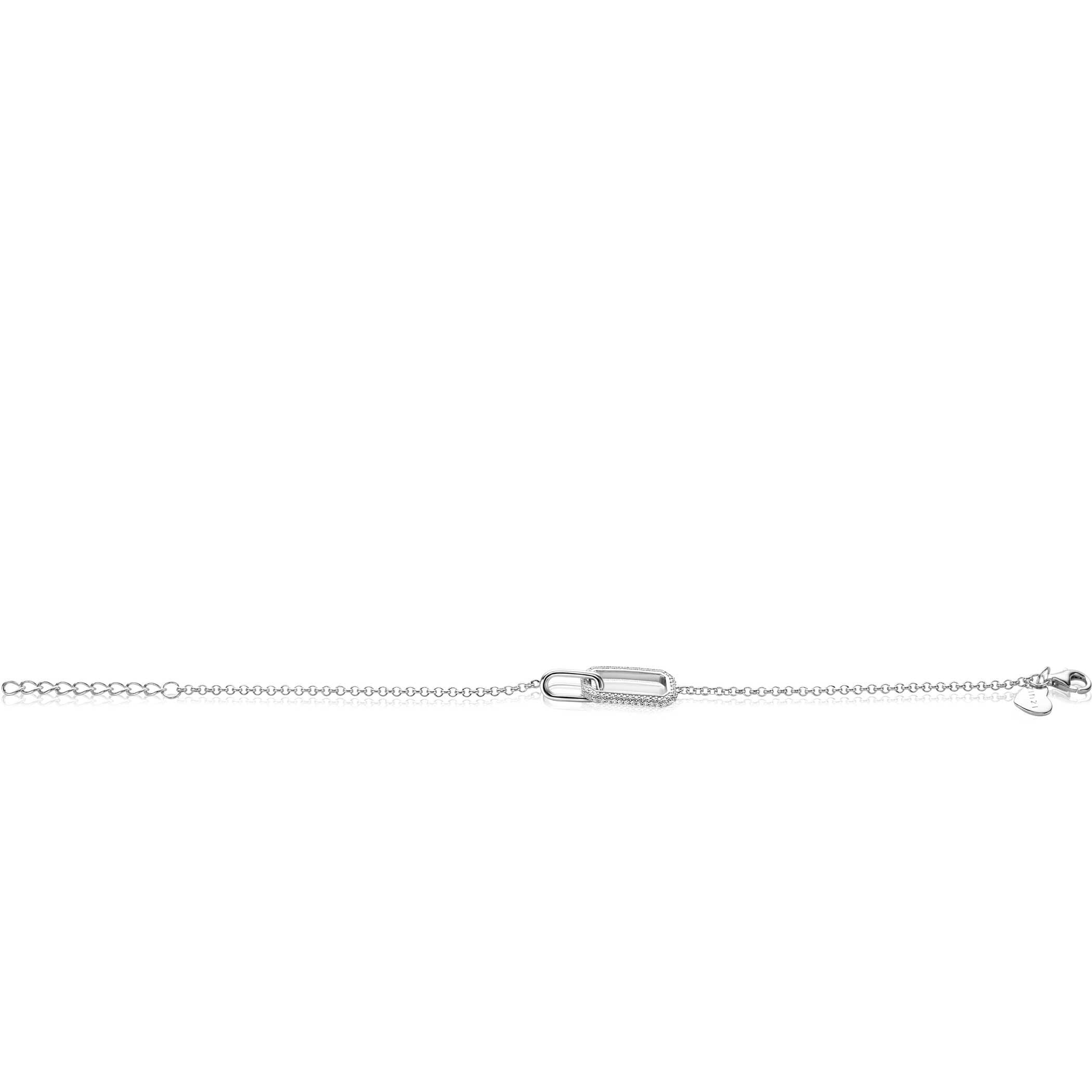 ZINZI Zilveren Armband met Witte Zirkonia - ZIA2551