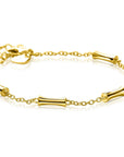 ZINZI gold plated zilveren schakel armband met vijf gladde bamboe vormen 17-20cm ZIA2577G - PansiteNederland.nl