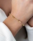 ZINZI gold plated zilveren schakel armband met vijf gladde bamboe vormen 17-20cm ZIA2577G - PansiteNederland.nl