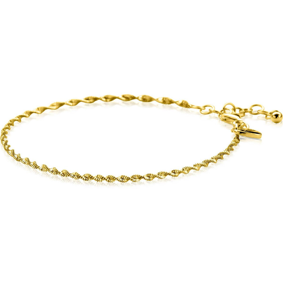 ZINZI gold plated zilveren singapore armband met glinsterende gedraaide schakels 1,9mm breed 17-20cm ZIA2585G - PansiteNederland.nl