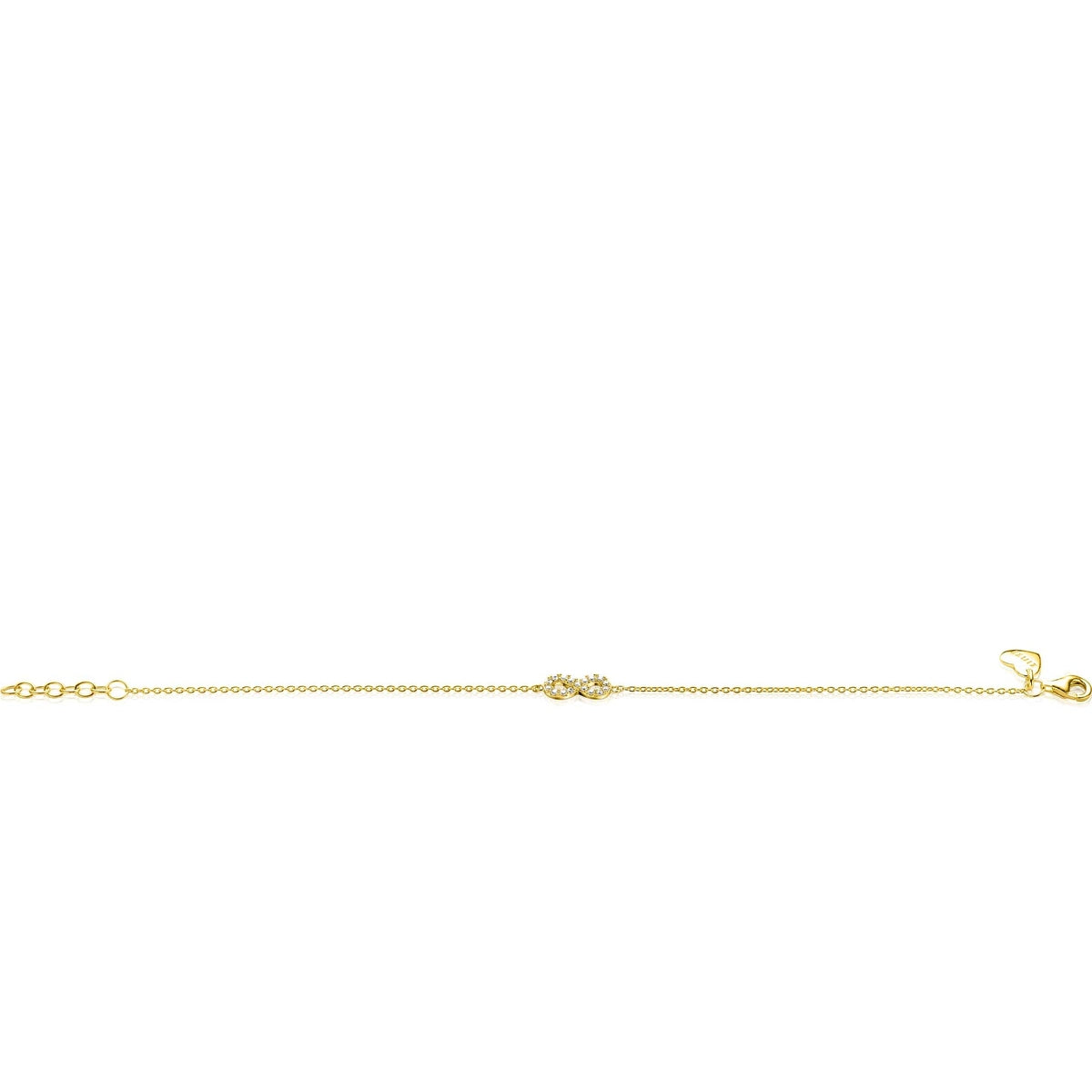 ZINZI gold plated zilveren armband met Infinity teken met witte zirkonia's 17-19cm ZIA2597Y - PansiteNederland.nl