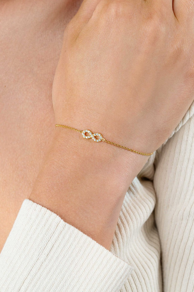 ZINZI gold plated zilveren armband met Infinity teken met witte zirkonia's 17-19cm ZIA2597Y - PansiteNederland.nl