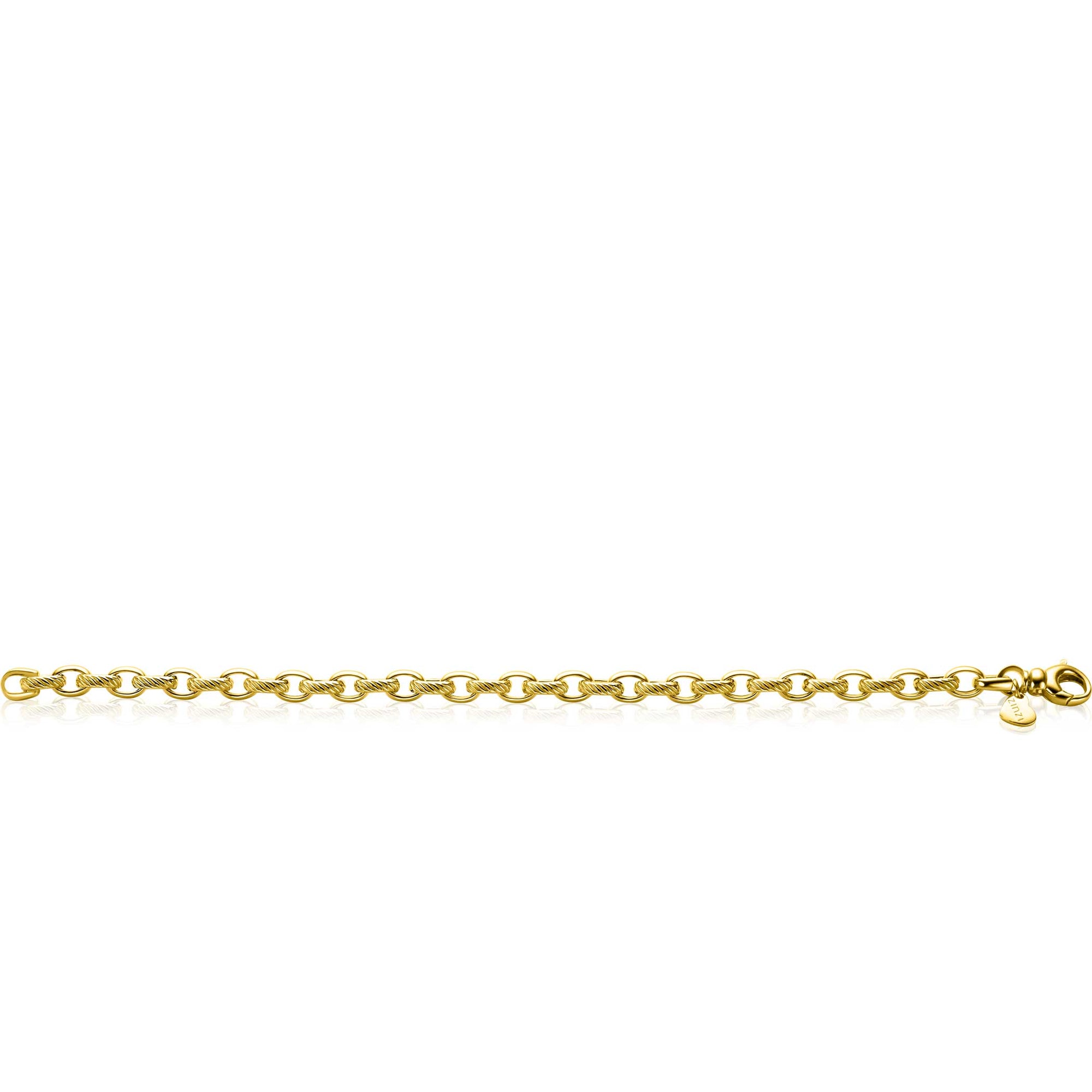 ZINZI gold plated zilveren brede schakelarmband (6mm) 20cm ZIA2638 - PansiteNederland.nl