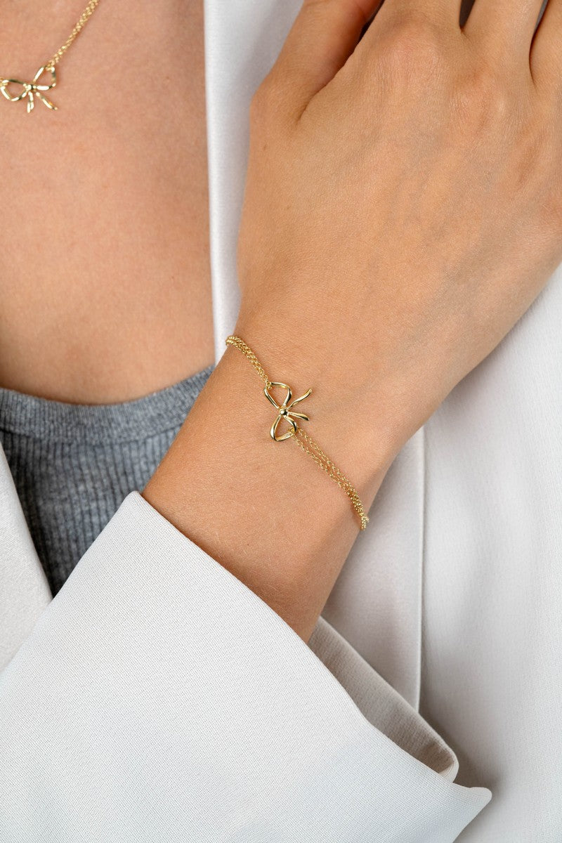 ZINZI gold plated zilveren multi-look armband met sierlijke strik 17-20cm ZIA2677 - PansiteNederland.nl