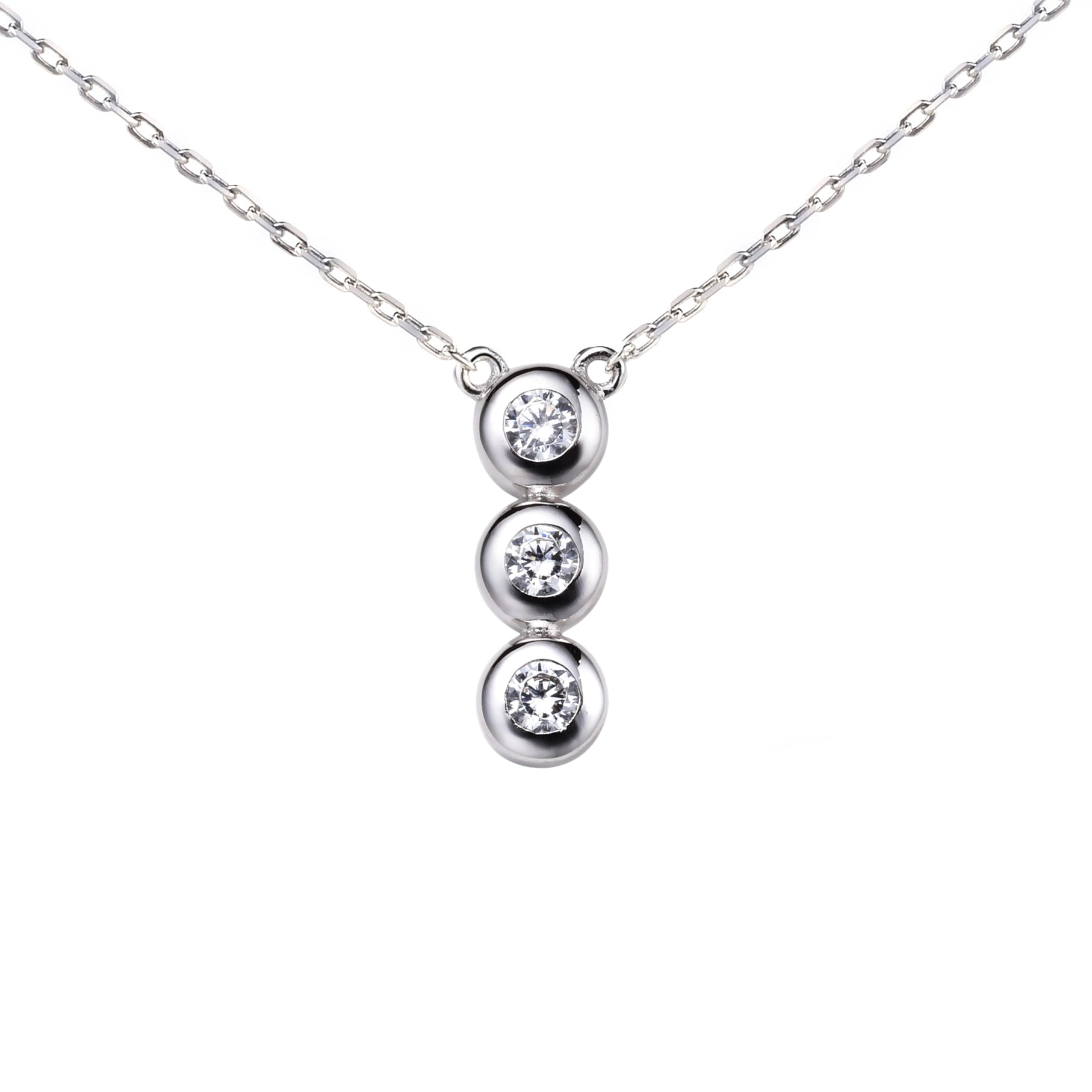 ZINZI Zilveren Ketting met Witte Zirkonia ZIC1443