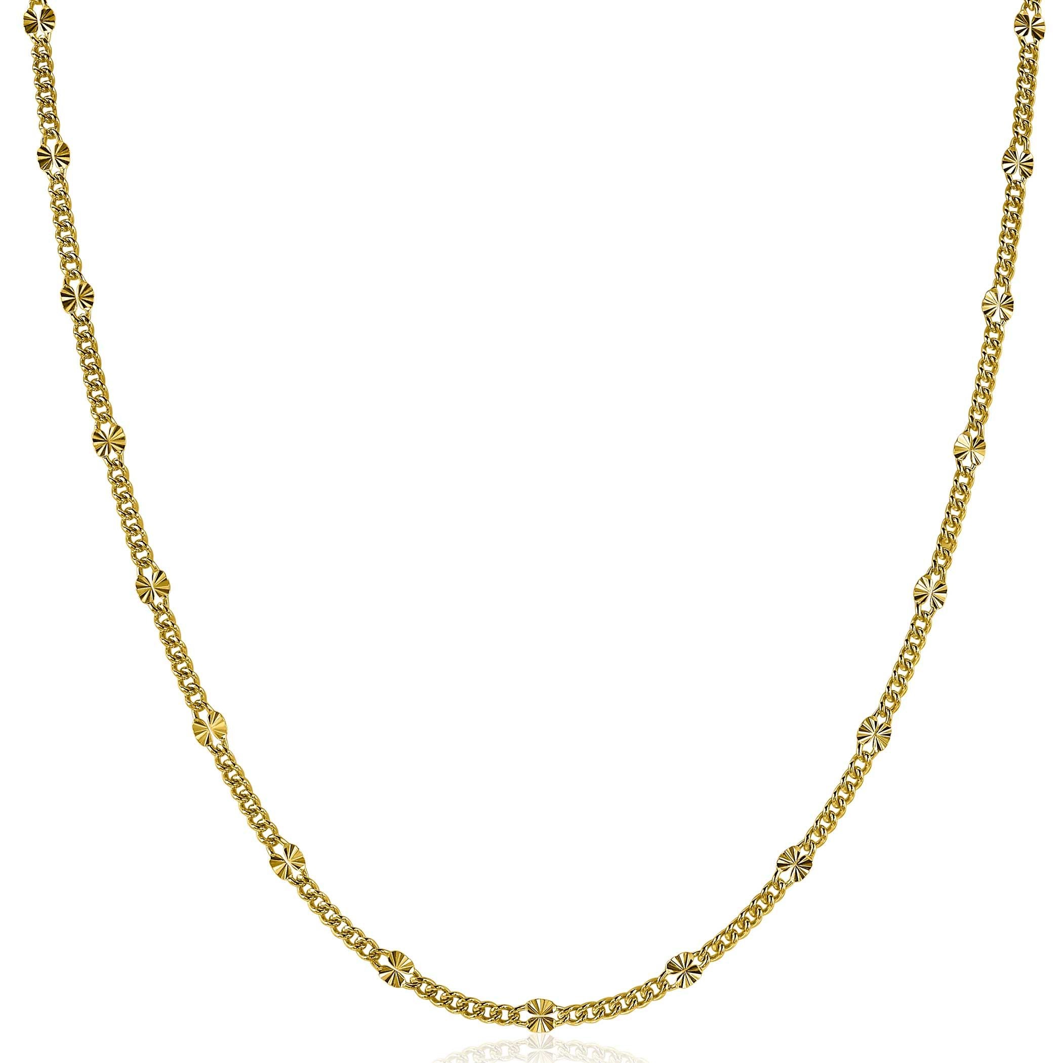 ZINZI Verguld Zilveren Ketting 45cm geel - ZIC2157G