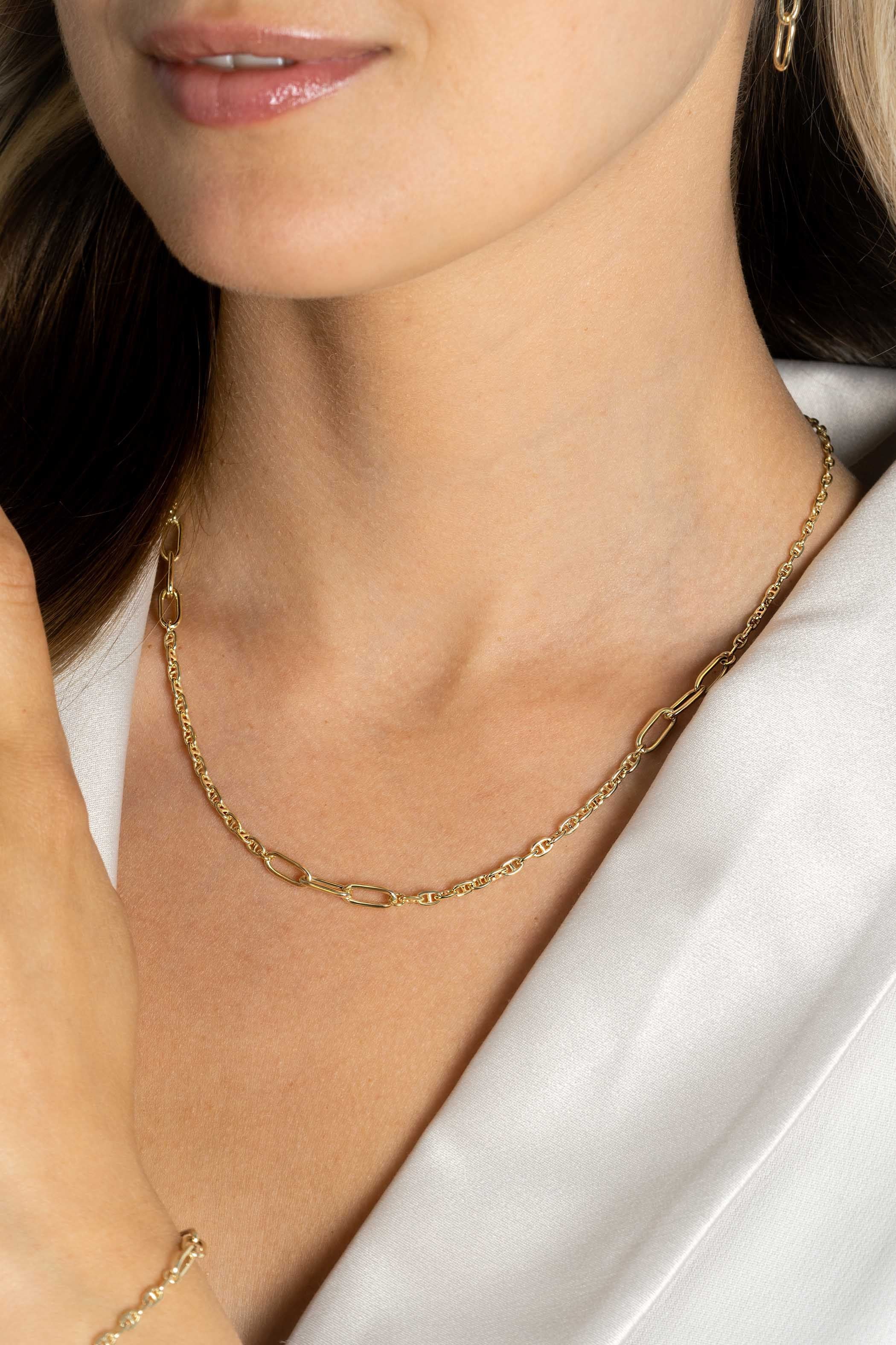 ZINZI Verguld Zilveren Ketting 42-45cm - ZIC2413G