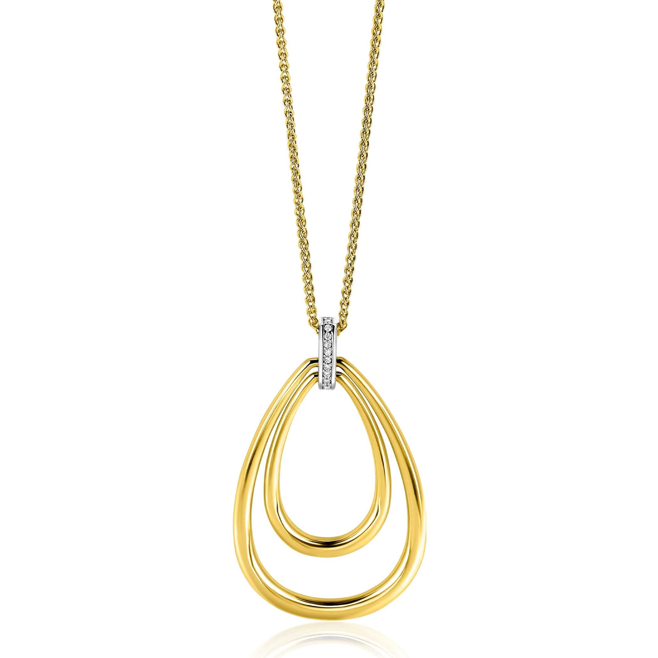 ZINZI Zilveren Ketting met Witte Zirkonia - ZIC2489Y