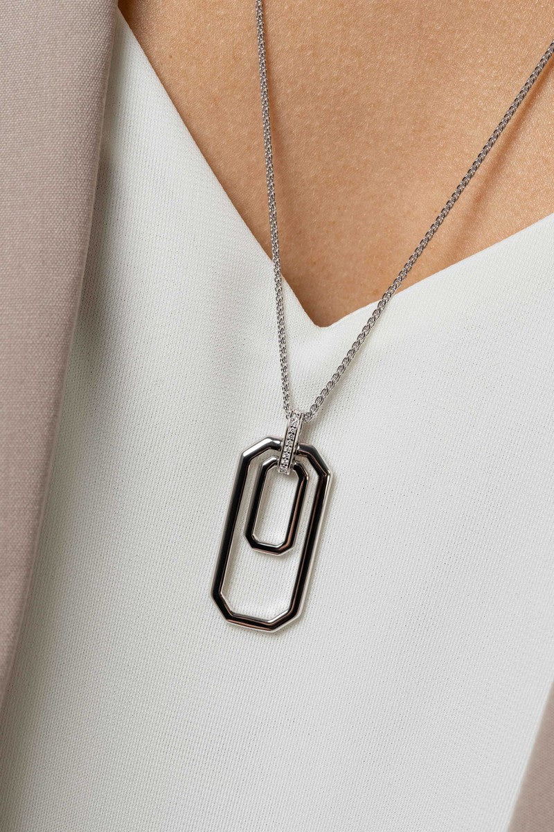 ZINZI Zilveren Ketting met Witte Zirkonia - ZIC2494