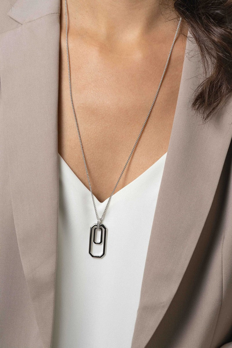 ZINZI Zilveren Ketting met Witte Zirkonia - ZIC2494
