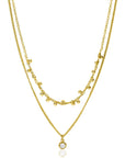 Zinzi Gold Plated Zilveren Multi-Look Ketting met Ronde Witte Zetting en Bolletjes 40-47cm ZIC2520Y, exclusief en kwalitatief hoogwaardig. Ontdek nu!