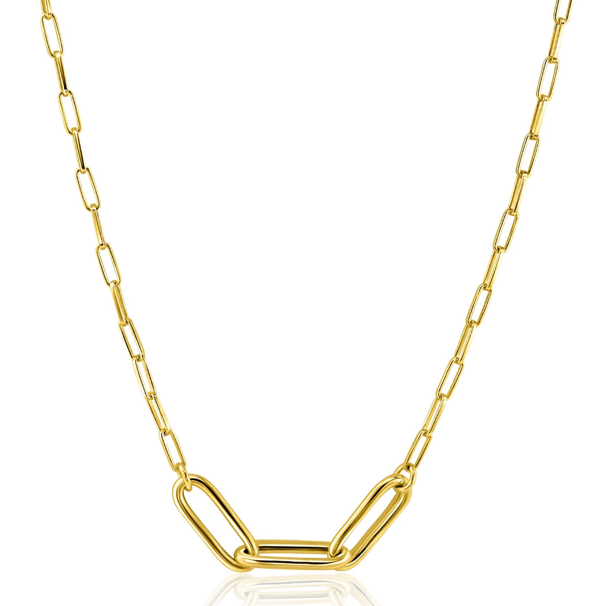 ZINZI Verguld Zilveren Ketting 40 - 45 cm - ZIC2522