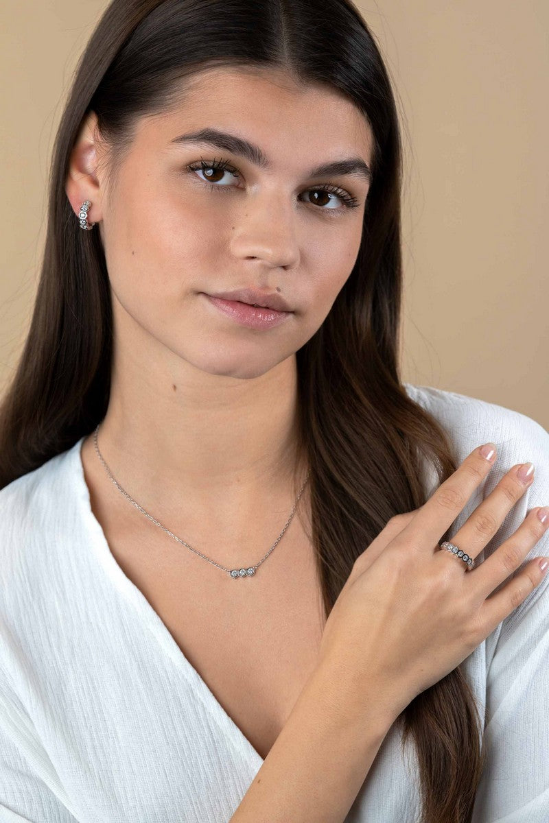 ZINZI Zilveren Ketting met Witte Zirkonia - ZIC2543