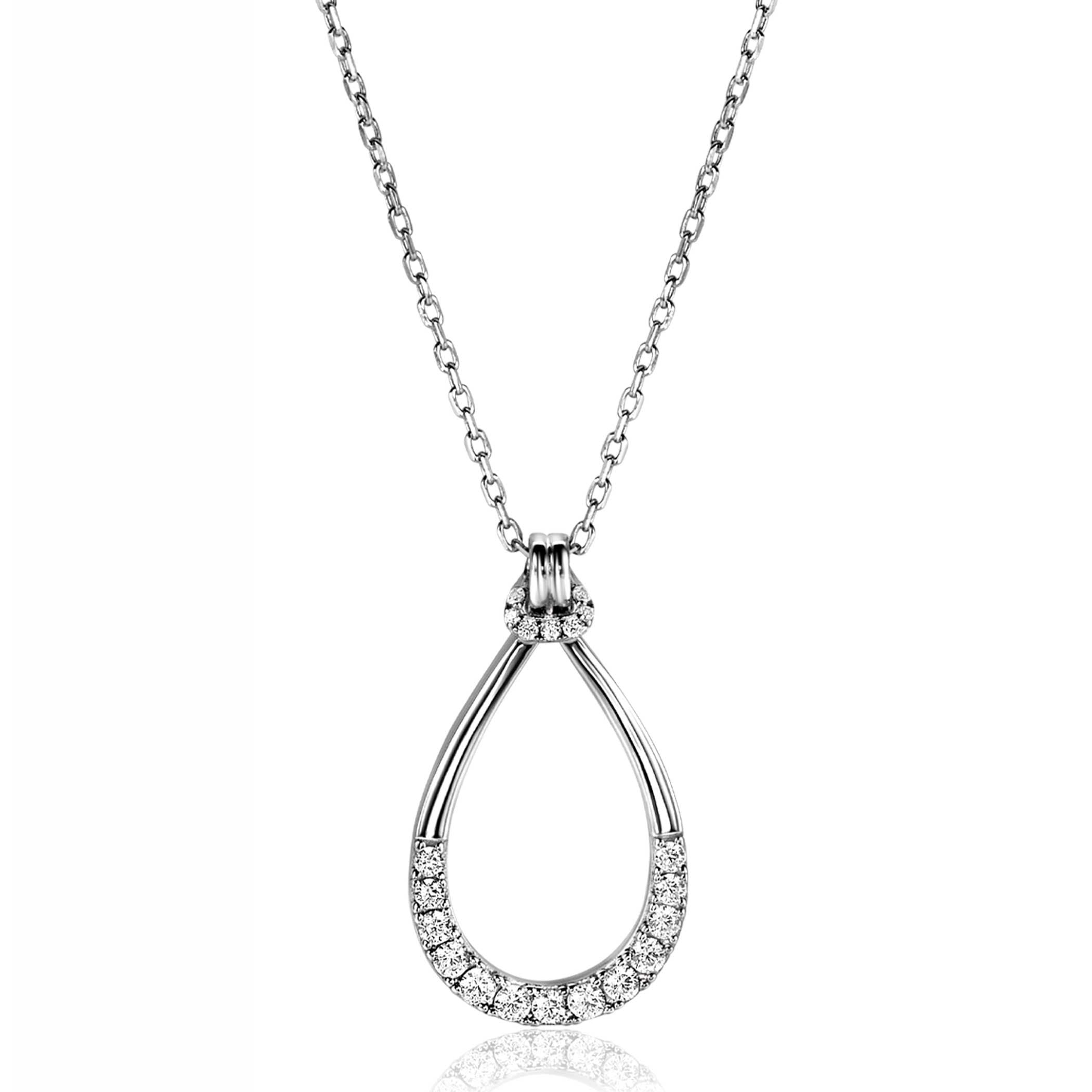 ZINZI Zilveren Ketting met Witte Zirkonia - ZIC2555