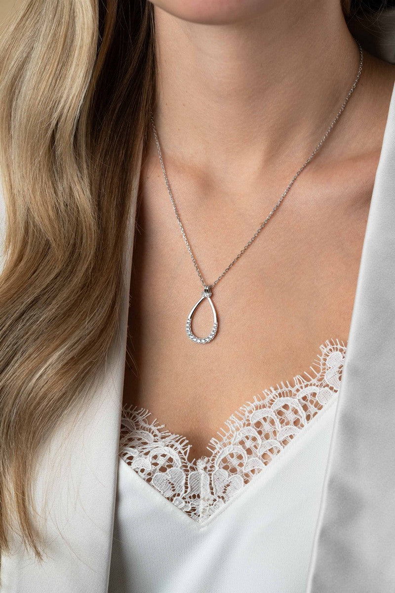 ZINZI Zilveren Ketting met Witte Zirkonia - ZIC2555
