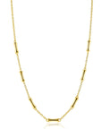 ZINZI gold plated zilveren schakel ketting met zeven gladde bamboe vormen 40-45m ZIC2577G - PansiteNederland.nl