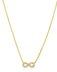 ZINZI gold plated zilveren ketting met Infinity teken, vol bezet met witte zirkonia's 42-45cm ZIC2597Y - PansiteNederland.nl