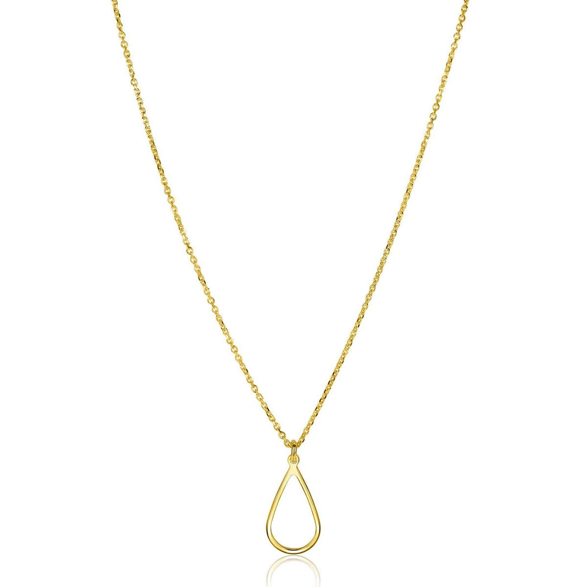 ZINZI Verguld Zilveren Ketting met Witte Zirkonia - ZIC2635