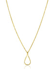 ZINZI gold plated zilveren jasseron ketting met open druppelvormige hanger (10mm) 42-45cm ZIC2635 - PansiteNederland.nl