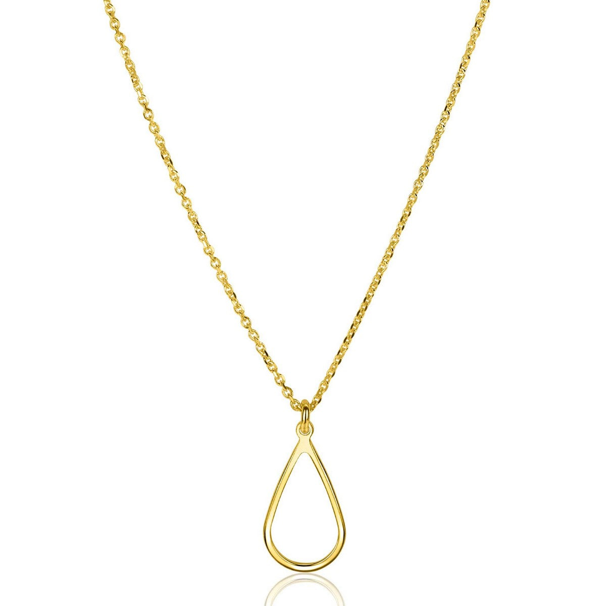 ZINZI Verguld Zilveren Ketting met Witte Zirkonia - ZIC2635