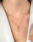 ZINZI gold plated zilveren jasseron ketting met open druppelvormige hanger (10mm) 42-45cm ZIC2635 - PansiteNederland.nl