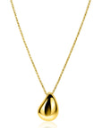 ZINZI gold plated zilveren jasseron ketting 45cm met luxe grote druppelvormige hanger (24mm) ZIC2637G - PansiteNederland.nl