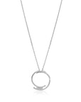 ZINZI zilveren ketting met grote open ronde hanger 25mm bezet met witte zirkonia's 45-50 cm ZIC2645 - PansiteNederland.nl
