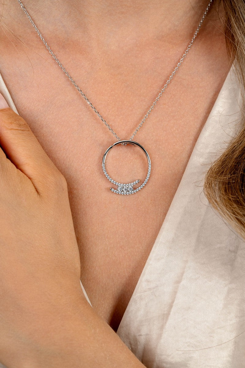 ZINZI Zilveren Ketting met Witte Zirkonia - ZIC2645