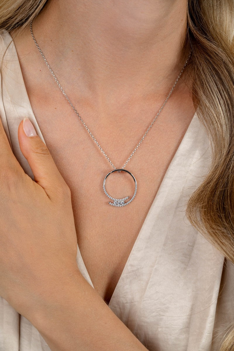 ZINZI Zilveren Ketting met Witte Zirkonia - ZIC2645