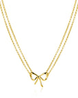 ZINZI gold plated zilveren multi-look ketting met sierlijke strik 40-43cm ZIC2677 - PansiteNederland.nl