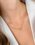 ZINZI gold plated zilveren multi-look ketting met sierlijke strik 40-43cm ZIC2677 - PansiteNederland.nl