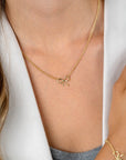 ZINZI gold plated zilveren multi-look ketting met sierlijke strik 40-43cm ZIC2677 - PansiteNederland.nl