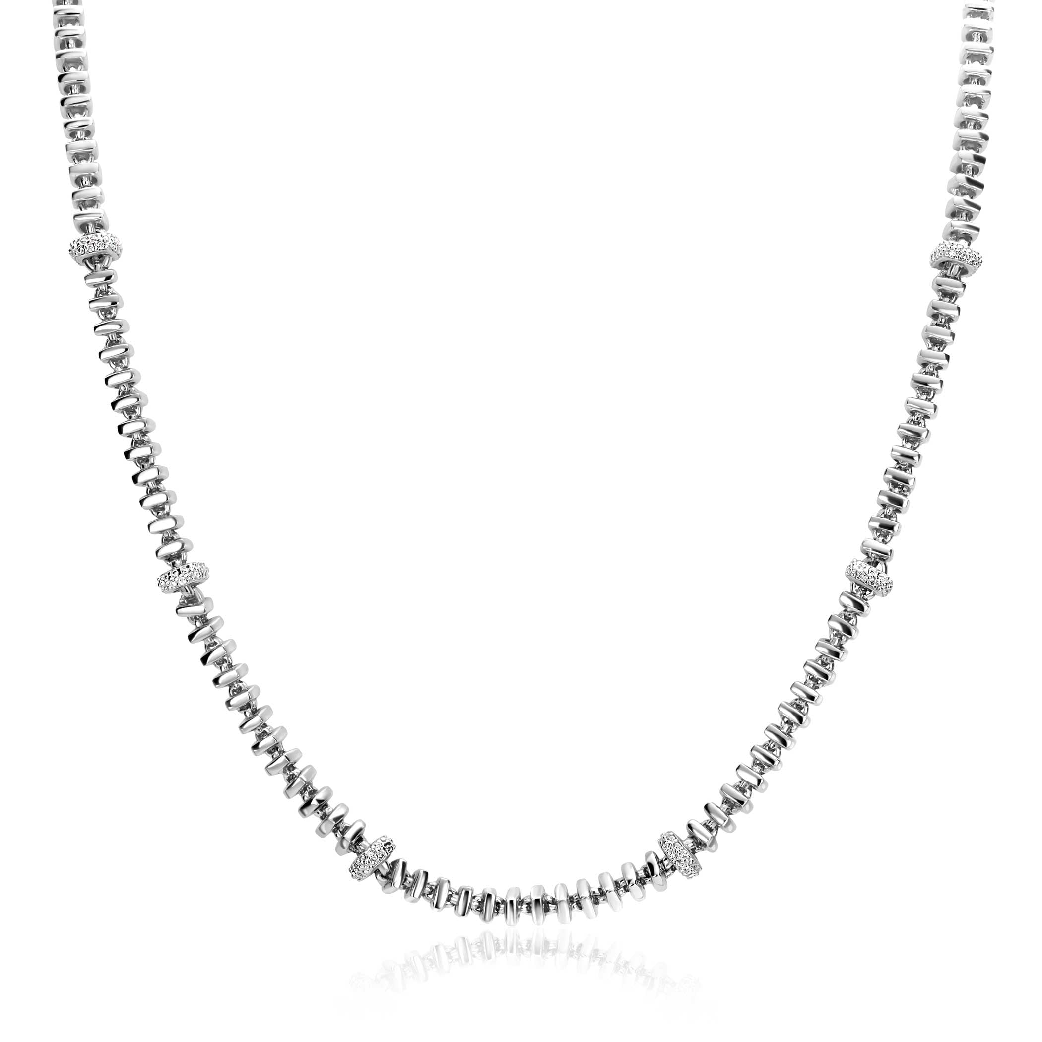 ZINZI Zilveren Ketting met Witte Zirkonia - ZIC2678