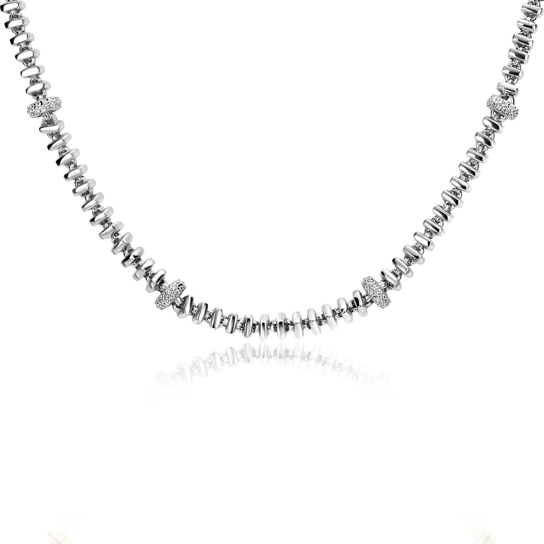 ZINZI Zilveren Ketting met Witte Zirkonia - ZIC2678