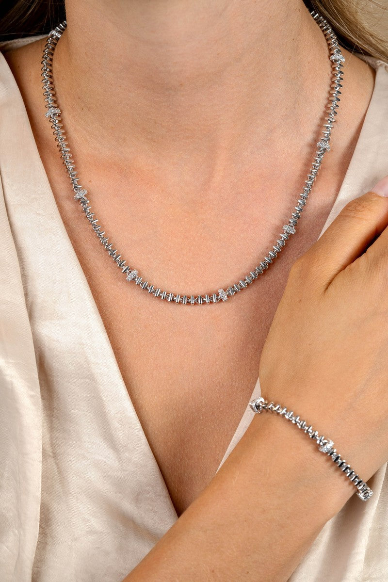 ZINZI Zilveren Ketting met Witte Zirkonia - ZIC2678