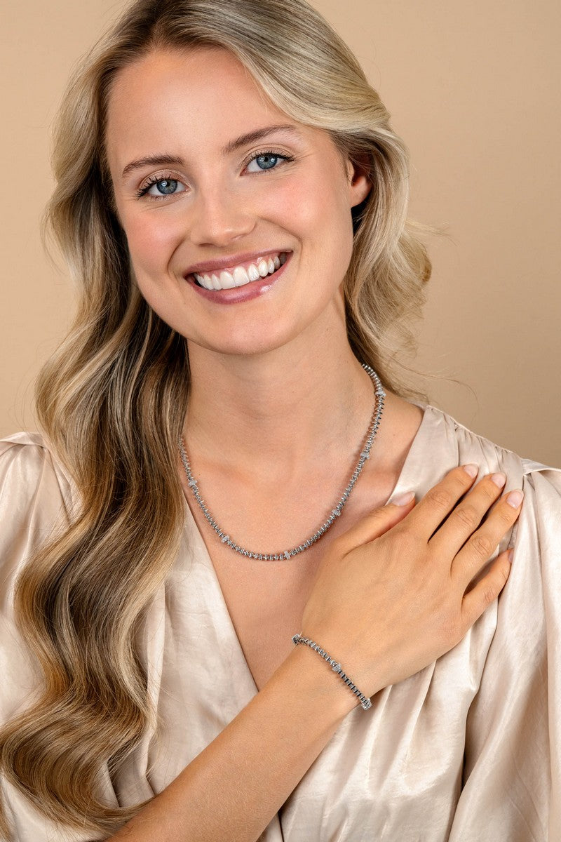 ZINZI Zilveren Ketting met Witte Zirkonia - ZIC2678