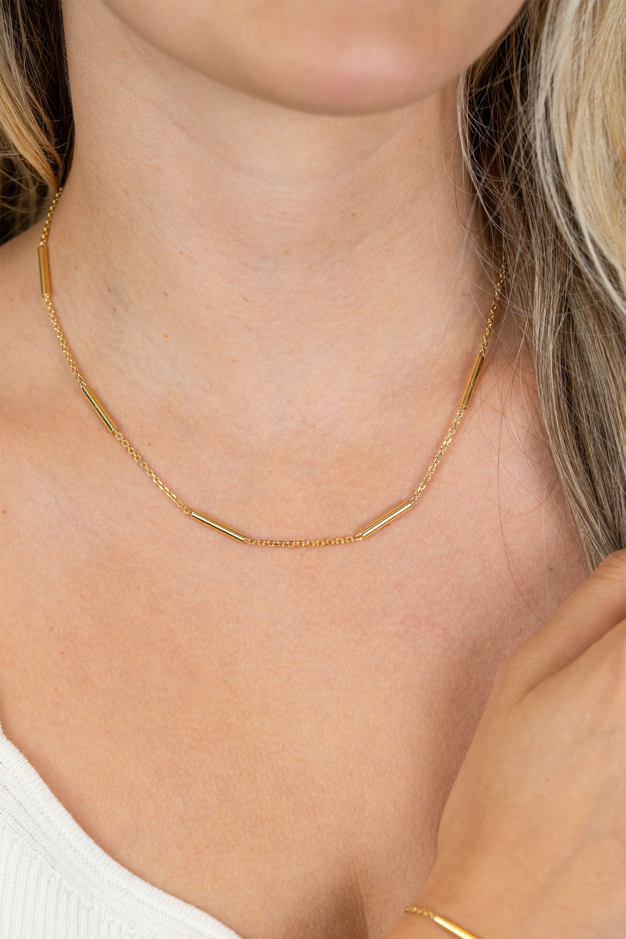 ZINZI Verguld Zilveren Ketting 42-45 cm - ZIC2800G
